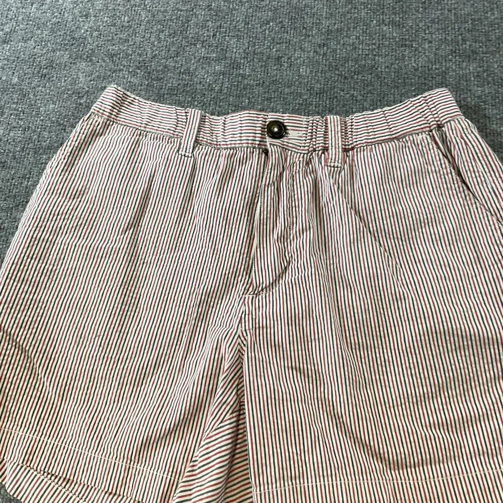 Mens Red White Blue Striped Shorts 5.5 Inch Inseam Regular Fit Size Small
